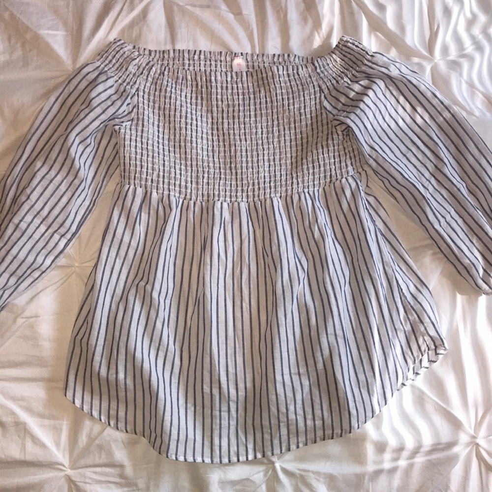 Off-the-shoulder Striped Top